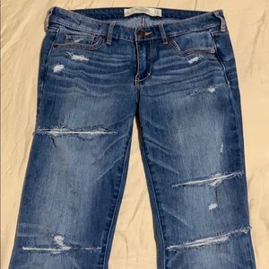 Perfectly distressed skinny jeans, size 4 long 27